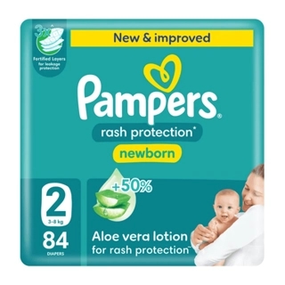 Pampers Tape Diapers With Aloe Vera Lotion Size 2 (3-8 Kg) 84 Diapers