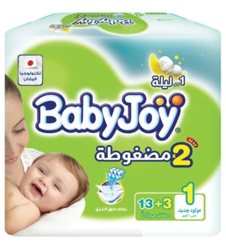 Babyjoy Tape Diapers Size 1 Newborn (Up To 4 Kg) 13+3 Diapers