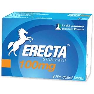 Erecta 100mg Film-Coated Tablets, Sildenafil for Erectile Dysfunction - 4 Pack