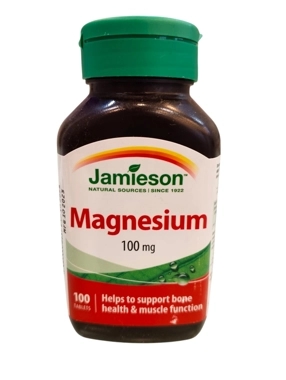 Jamieson Magnesium Dietary Supplement for Bone & Muscle, 100mg - 100 Tablets