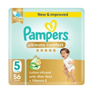 Pampers Ultimate Comfort Tape Diapers Size 5 (11-16 Kg) 56 Diapers