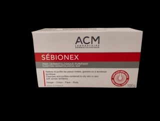 ACM Sébionex Purifying Dermatological Bar, Face & Body, Sébo-Régul Complex - 100g