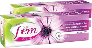 Fem USA Skin Rejuvenating Chamomile Hair Removal Cream Normal to Oily Skin 120g
