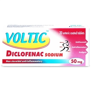 Voltic 50mg Enteric-Coated Analgesic Tablets, Diclofenac Sodium - 20 Pack