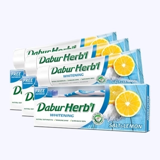 Dabur Herb'l Whitening Toothpaste for Naturally Brighter Teeth 3x150g