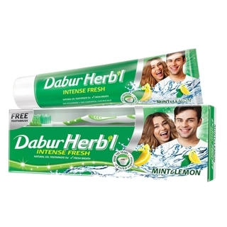 Dabur Herb'l Intense Fresh Toothpaste with Free Toothbrush 150g