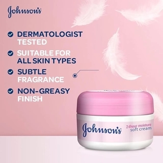 Johnson's Soft Cream Face and Body 24 Hour Moisturizing, 200ml
