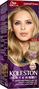 Wella Koleston Intense Hair Color 308/1 Light Ash Blonde, Perfect Grey Coverage, with Argan Oil