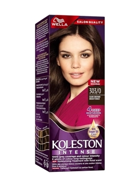 Wella Koleston Intense Hair Color, Dark Brown 303/0, 100 Percent Grey Coverage, With Argan Oil
