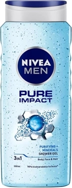 Nivea Pure Impact 3 In 1 Shower Gel For Men 500ml