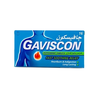 Gaviscon Peppermint Tablets for Heartburn & Indigestion Relief - 16 Tablets
