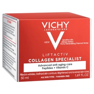 Vichy Liftactiv Collagen Specialist Anti‑Aging Cream with Peptides & Vitamin C, 50 ml