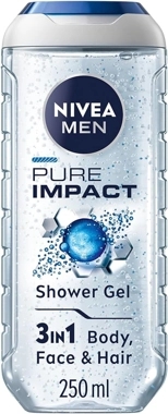 Nivea Pure Impact 3 In 1 Shower Gel For Men 250ml