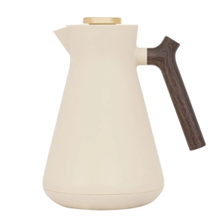 EVEREST Amada Beige Thermos with Wooden Handle 1L