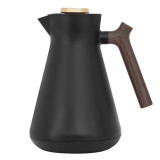 EVEREST 1L Amada Black Thermos with Wooden Handle