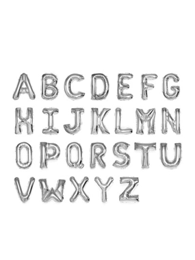 Balloon letters a to z silver large