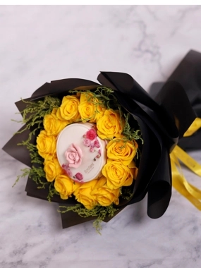 Yellow Bouquet with Bostani Small Chocolate Box