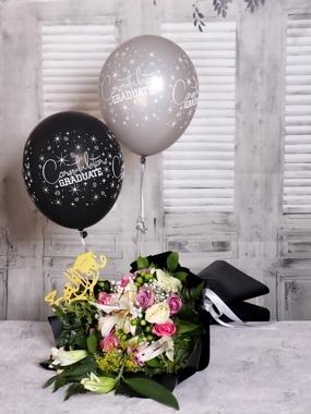 Graduation Bouquet JS with Balloons