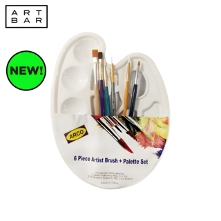 6 Pieces Paint Brush Set with Palette KY14-6