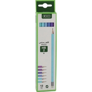 Roco Premium Hexagonal Pastel Assorted Colors Pencil with Eraser, HB 2- 190605
