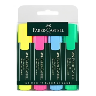 Faber-Castell 4 Pack Highlighter Marker Pen