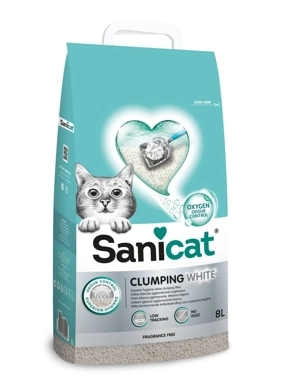 Sanicat Clumping White Fragrance Free Cat Litter 8L