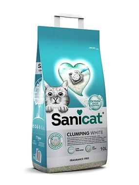 Sanicat Clumping White Fragrance Free Cat Litter 10L
