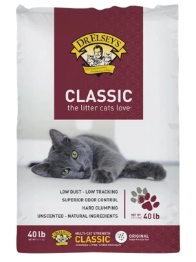 DR. Elseys Classic Clumping Unscented Natural Ingredients Cat Litter 18.14kg / 40 Lb