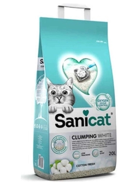 Sanicat Clumping White Cotton Fresh Cat Litter 20L