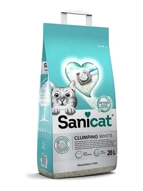 Sanicat Clumping White Fragrance Free Cat Litter 20L