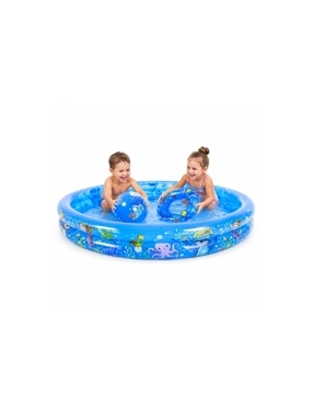 Round Kids Inflatable Pool Set with Swim Ring & Ball – 120 × 20 cm