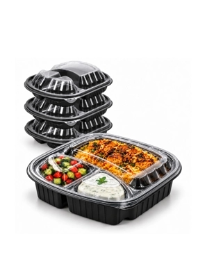 Microwave Plastic Meal Containers 4 Pieces