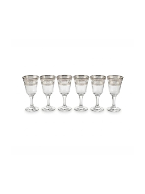 Elegant silver glass juice glasses, 6 pieces