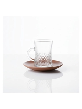 6-Piece Transparent Decorated Glass Cup Set