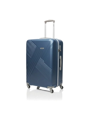 New Travel Hard Fiber Trolley Suitcase Geometric Cross Design 24 Inch Pink