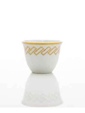 White and Gold Checkered Coffee Cups – 12 Pieces