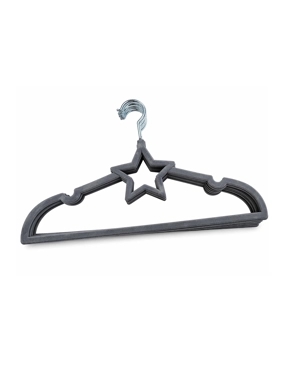 Velvet Grey Clothes Hangers, Elegant Star Design by Witty – Set of 8 Pieces