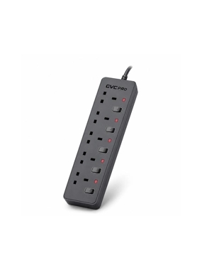 GVC Pro 5-Outlet Power Strip, 5 Meters, 2990W, Grey