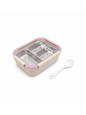 A practical, divided food container with a spoon