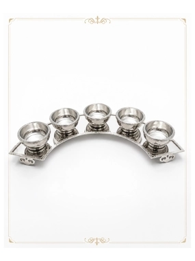 Luxury Stainless Steel Serving Tray with 5 Bowls