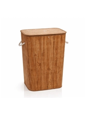 Foldable wooden laundry basket