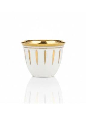White and Gold Coffee Cups – 12 Pieces