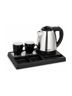 1.5L Hotel Electric Kettle with 2 Ceramic Cups & Auto Shut-Off