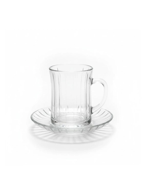 Glass Serving Set with Engravings – 18 Pieces