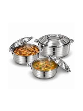 Matrixe Stainless Steel Insulated Hot Pot Set 3 Pieces 2.5 3.5 and 5 Liter