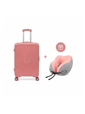 New Travel 24-inch Fiber Trolley Suitcase + Travel Neck Pillow (Free Gift)