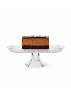 Luxury glass serving plate with a diamond pattern.