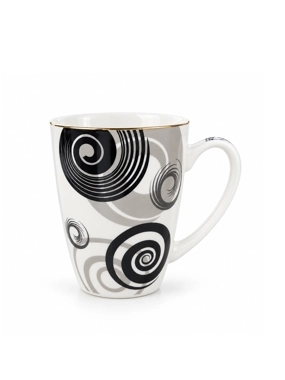 White Mug with Circle Pattern