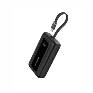 Anker Zolo 10000mAh 30W Power Bank with Type C Port and Built in Type C Cable Black