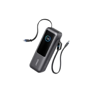 Anker Zolo 25,000 mAh Power Bank with Type-C + USB Input, Built-in Type-C Cable, 165W Power Supply - Black